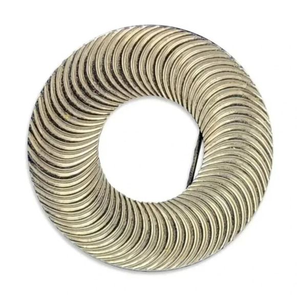 Vintage Mid-Century Circle Textured Brooch Pin - Picture 1 of 3